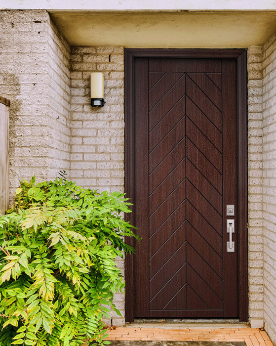 96" Chevron Mahogany Contemporary Door