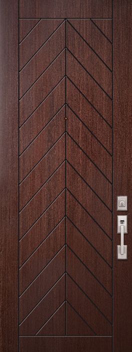 42" x 96" Chevron Mahogany Contemporary Door