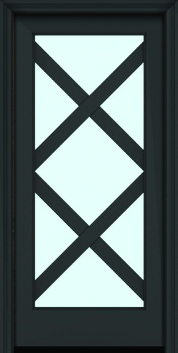 Impact 80" Full Lite 7 Lite 3.5" Designer SDL Phoenix Nova 90 Modern Smooth Fiberglass Single Door