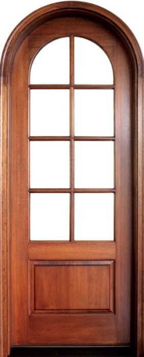 96" Mahogany Pinehurst TDL 8 Lite Single Door/Round Top