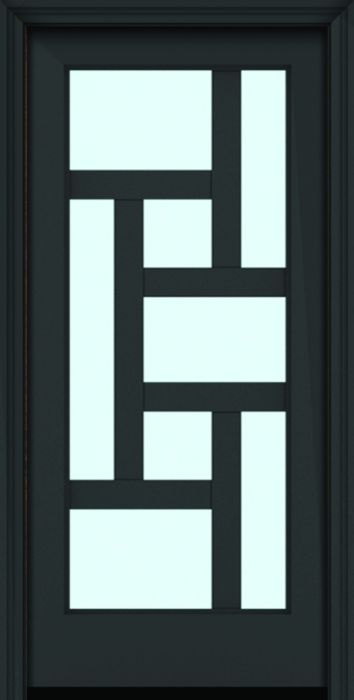 Impact 80" Full Lite 8 Lite 3.5" Designer SDL Pinellas Nova 90 Modern Smooth Fiberglass Single Door
