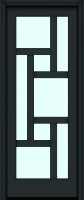 Impact 96" Full Lite 8 Lite 3.5" Designer SDL Pinellas Nova 90 Modern Smooth Fiberglass Single Door