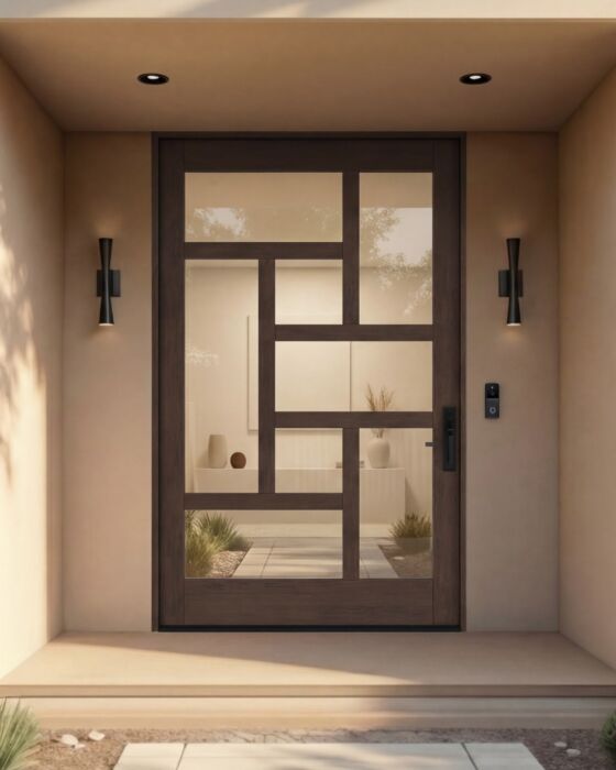 Mahogany PINELLAS Stylish Multi Lite SDL Designer Pivot Door