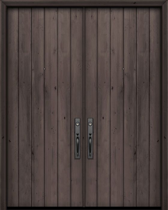 36" x 96" Double Square Top Plank Estancia Alder Door