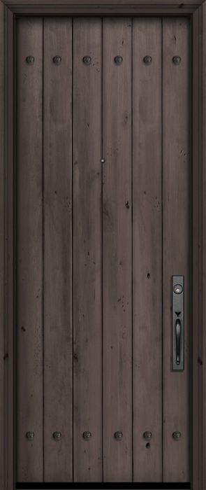 36" x 96" Square Top Plank Estancia Alder Door with Clavos