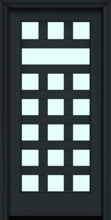 80" Full Lite 3.5" Designer SDL Raval Nova 90 Modern Smooth Fiberglass Single Door