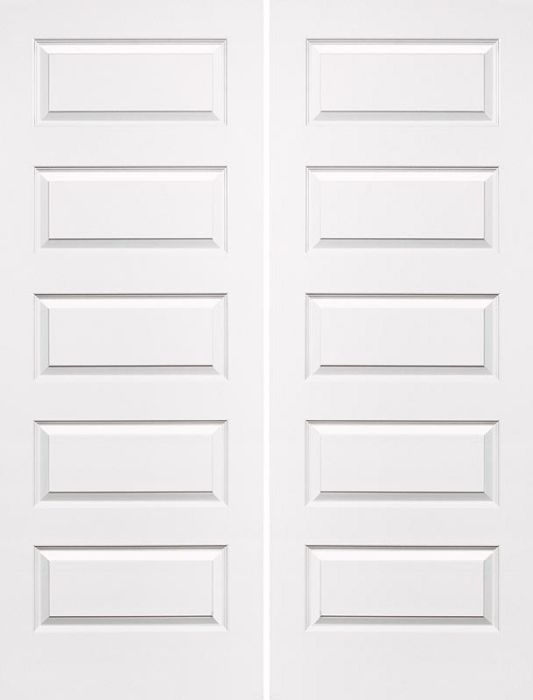 80" Rockport Hollow Core Smooth Double Door|1-3/8" Thick