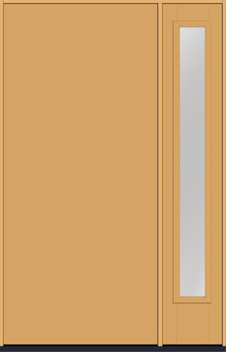 80" Flush Panel Smooth Fiberglass Single Door, Full Sidelite
