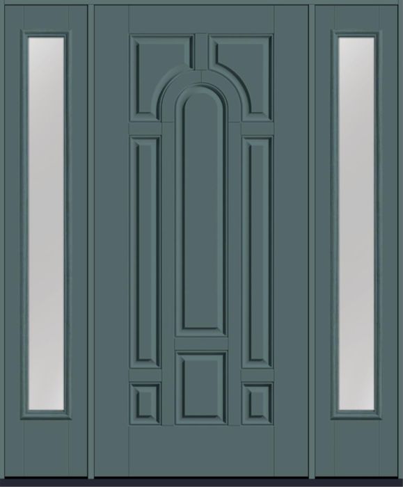 80" 8 Panel Smooth Fiberglass Single Door, Full Sidelites