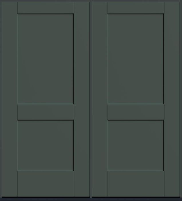 80" 2 Panel Square Top Shaker Smooth Fiberglass Double Door
