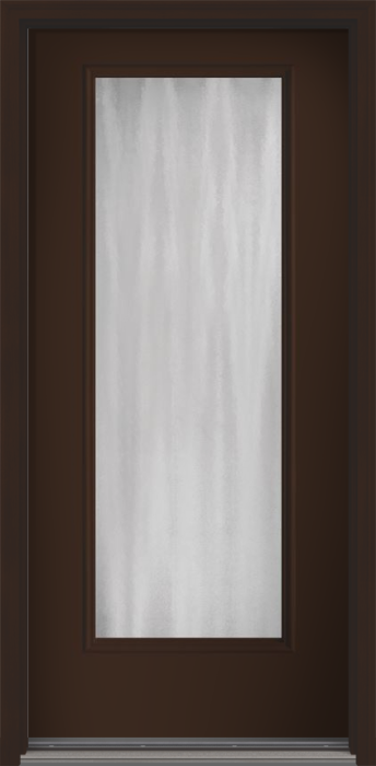 80" Chinchilla Full Lite Smooth Fiberglass Single Door