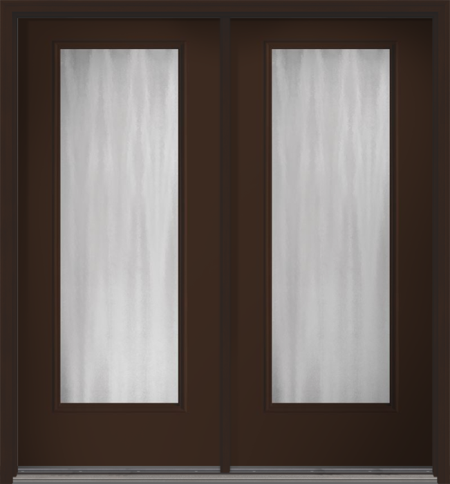80" Chinchilla Full Lite Smooth Fiberglass Double Door
