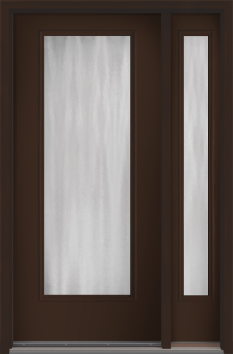 80" Chinchilla Full Lite Smooth Fiberglass Single Door, Sidelite