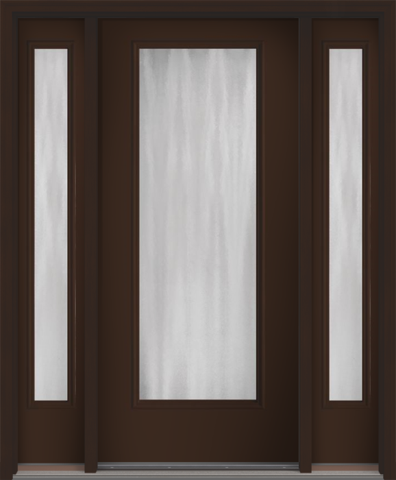 80" Chinchilla Full Lite Smooth Fiberglass Single Door, Sidelites