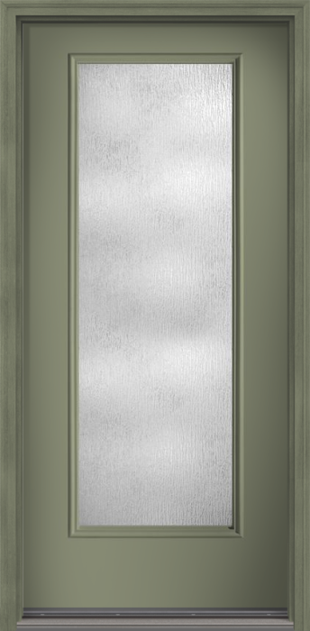 80" Rainglass Full Lite Smooth Fiberglass Single Door