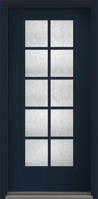 80" Chord Colonial 10 Lite SDL Smooth Full Lite Fiberglass Single Door