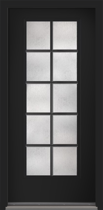 80" Rainglass Colonial 10 Lite SDL Smooth Full Lite Fiberglass Single Door