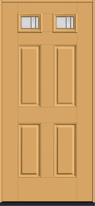 80" Axis Top View 2 Lite 4 Panel Smooth Fiberglass Single Door
