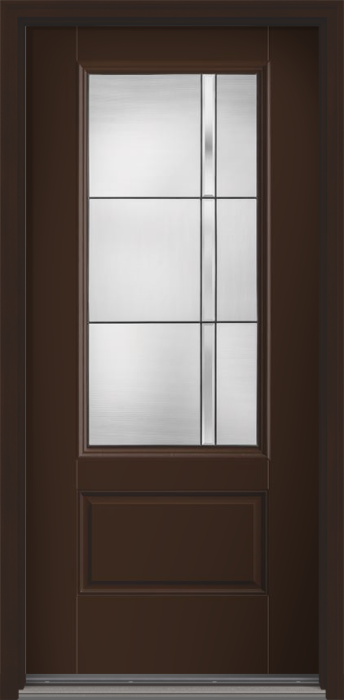 80" Axis 3/4 Lite 1 Panel Smooth Fiberglass Single Door