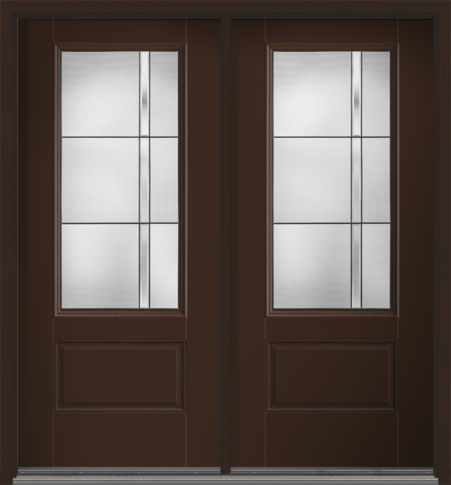 80" Axis 3/4 Lite 1 Panel Smooth Fiberglass Double Door