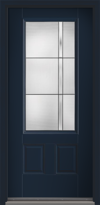 80" Axis 3/4 Lite 2 Panel Smooth Fiberglass Single Door