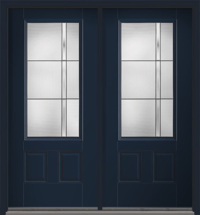 80" Axis 3/4 Lite 2 Panel Smooth Fiberglass Double Door
