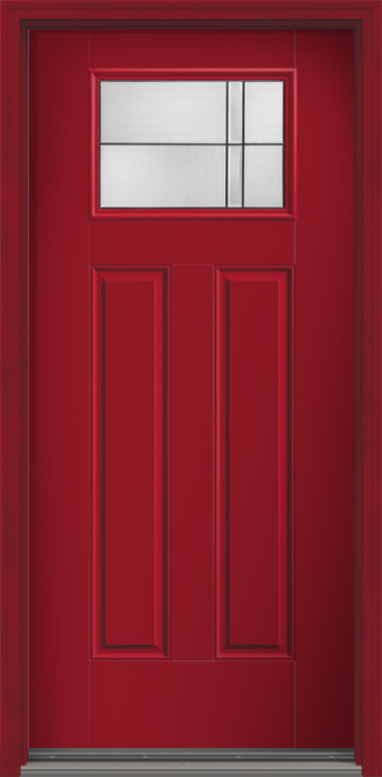 80" Axis Craftsman Top View 2 Panel Smooth Fiberglass Single Door