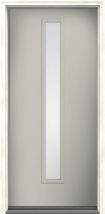 80" Low-E Modern Pulse Linea Centered Smooth Fiberglass Single Door