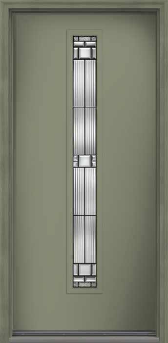 80" Saratoga Pulse Linea Centered Smooth Fiberglass Single Door