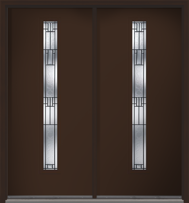 80" Sedona Pulse Linea Centered Smooth Fiberglass Double Door
