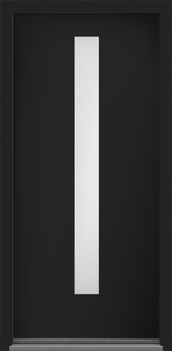 80" Satin Etch Modern Pulse Linea Centered Smooth Fiberglass Single Door