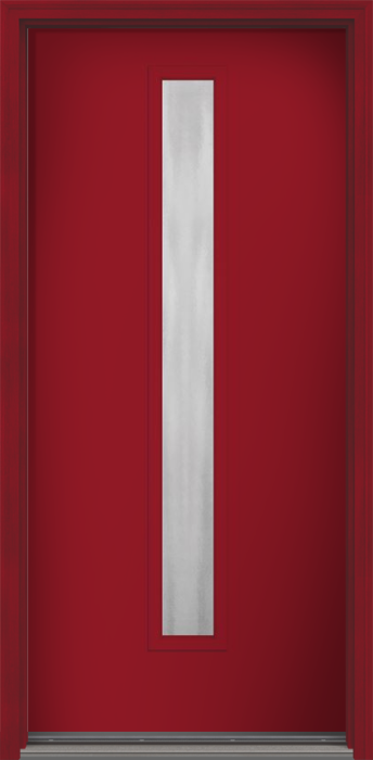 80" Chinchilla Modern Pulse Linea Centered Smooth Fiberglass Single Door