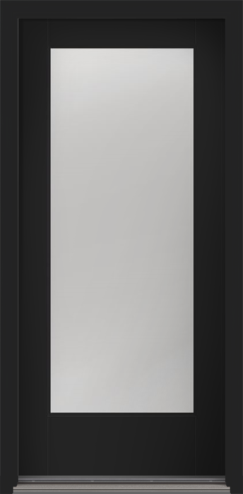 80" Clear Contemporary Modern Full Lite Smooth Flush-Glazed Fiberglass Single Door