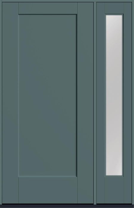 80" 1 Panel Shaker Smooth Fiberglass Single Door, Full Sidelite