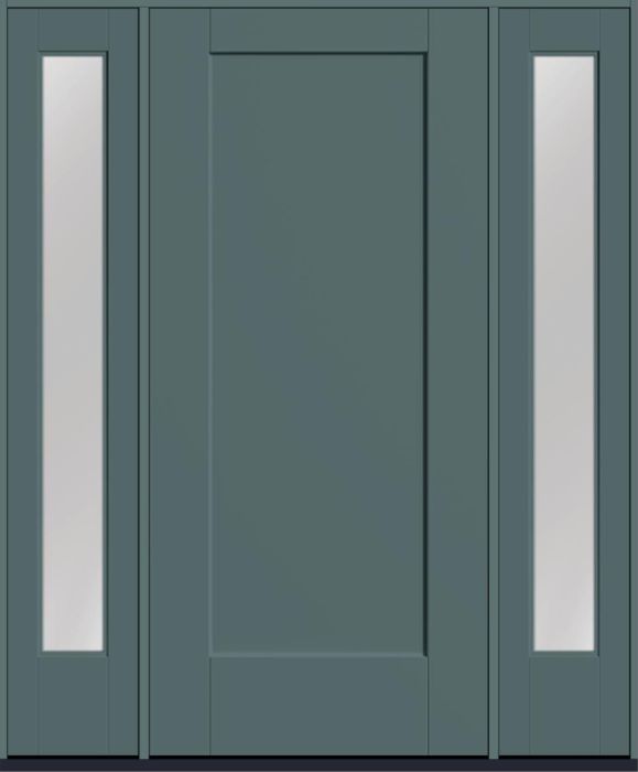 80" 1 Panel Shaker Smooth Fiberglass Single Door, Full Sidelites