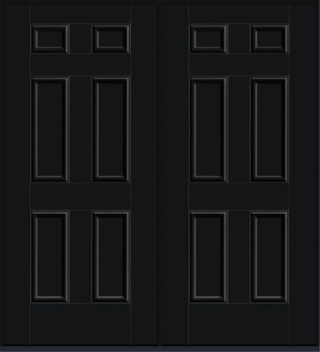 80" 6 Panel Smooth Fiberglass Double Door