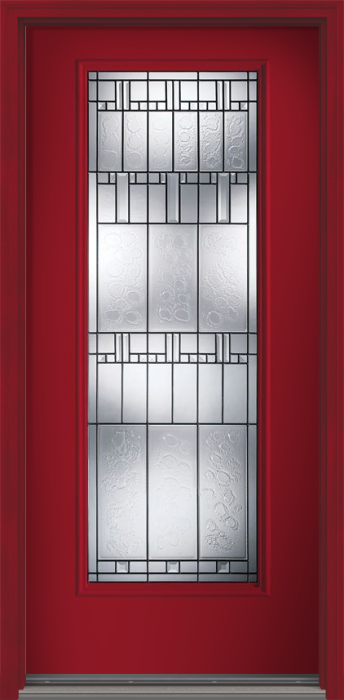 80" Sedona Full Lite Smooth Fiberglass Single Door