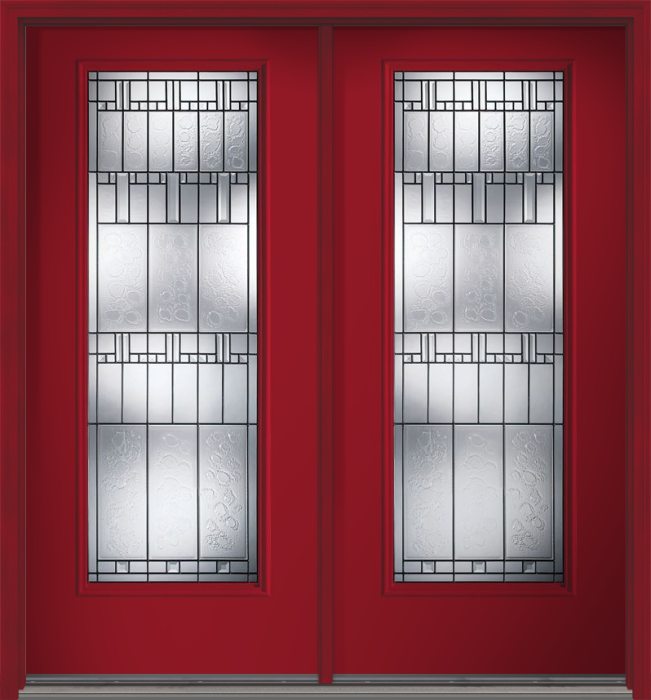 80" Sedona Full Lite Smooth Fiberglass Double Door