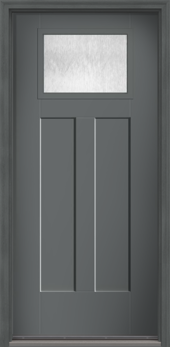 80" Chord Craftsman Top View 2 Panel Shaker Smooth Fiberglass Single Door