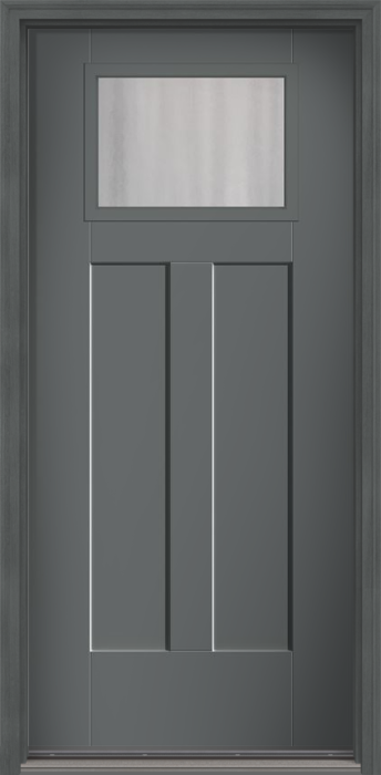 80" Chinchilla Craftsman Top View 2 Panel Shaker Smooth Fiberglass Single Door