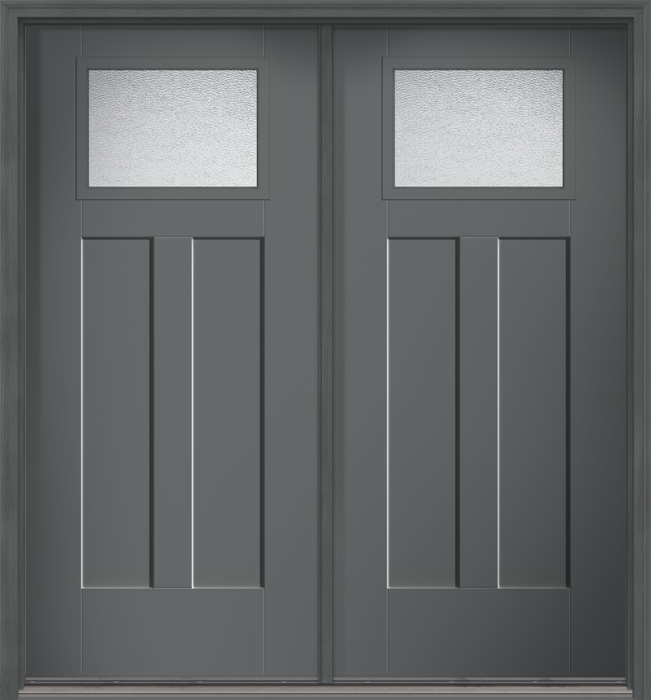 80" Granite Craftsman Top View 2 Panel Shaker Smooth Fiberglass Double Door