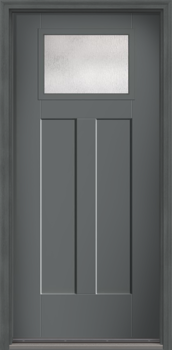 80" Rainglass Craftsman Top View 2 Panel Shaker Smooth Fiberglass Single Door