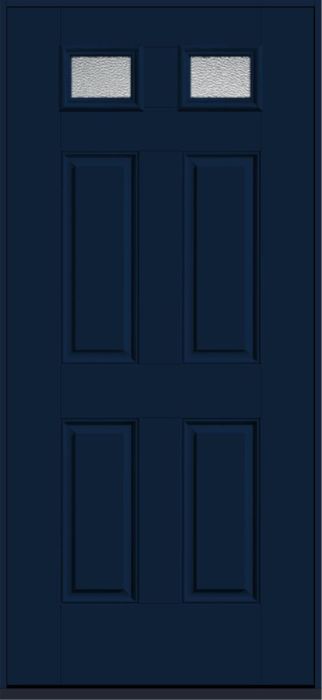 80" Granite Top View 2 Lite 4 Panel Smooth Fiberglass Single Door
