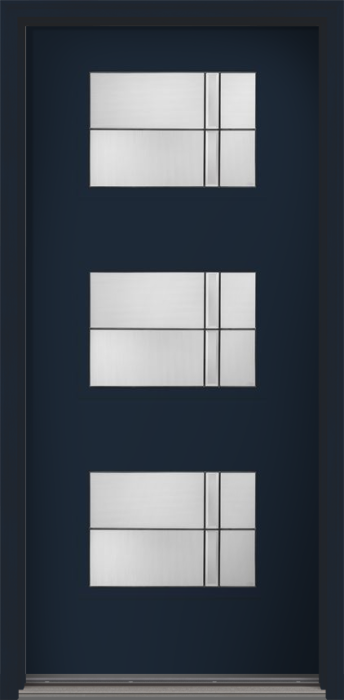 80" Axis Modern Pulse Ari 3-Lite Smooth Fiberglass Single Door
