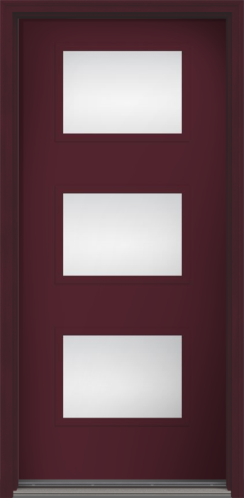 80" Low-E Modern Pulse Ari 3-Lite Smooth Fiberglass Single Door