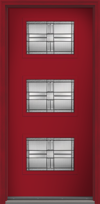 80" Saratoga Pulse Ari 3-Lite Smooth Fiberglass Single Door