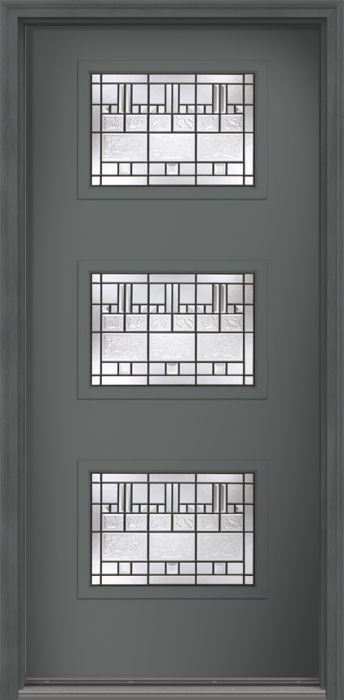 80" Sedona Pulse Ari 3-Lite Smooth Fiberglass Single Door