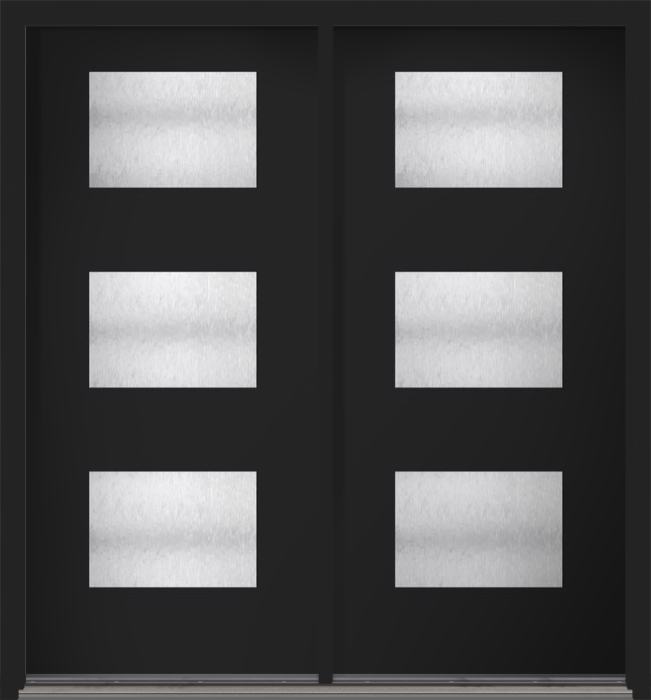80" Chord Modern Pulse Ari 3-Lite Smooth Fiberglass Double Door