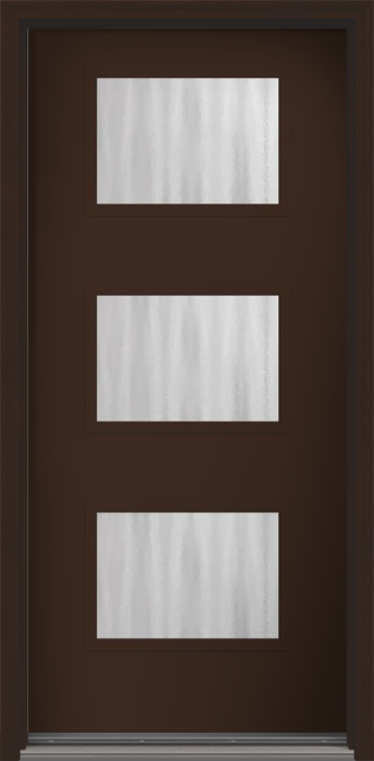 80" Chinchilla Modern Pulse Ari 3-Lite Smooth Fiberglass Single Door