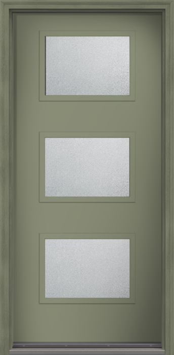80" Granite Modern Pulse Ari 3-Lite Smooth Fiberglass Single Door